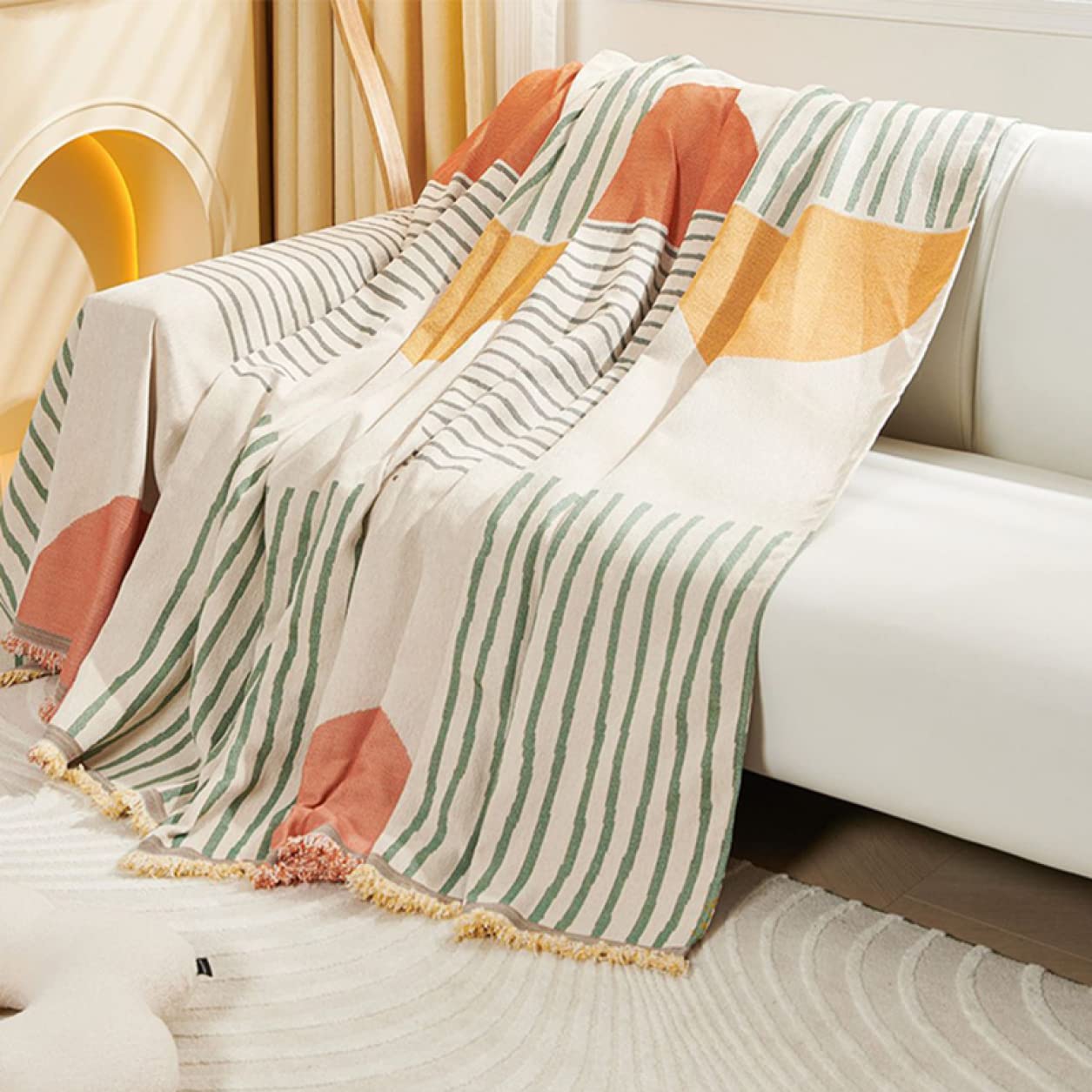 マルチカバー 180*340cm インド綿100％ ナチュラル 北欧 ソファー